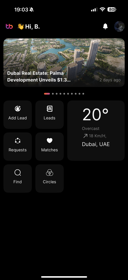 Dark mode app home screen