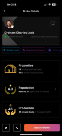 dark mode app detail screen