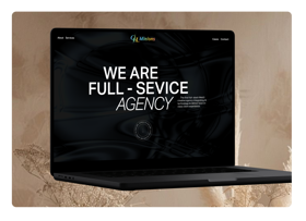 Hero section of a software agency landing page