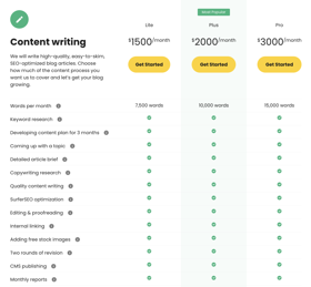 We will write high-quality, easy-to-skim, SEO-optimized blog articles. Choose how much of the content process you want us to cover.