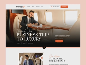 A sleek modern homepage design for Travgo airlines company. Designed in Figma and Developed in WordPress.