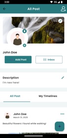 Mobile App - Flutter - Social Media - Timeline 1