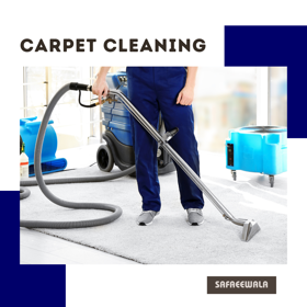 A professional cleaner uses a powerful steam extraction machine on a carpet, removing deep-seated dirt and stains to restore its vibrant color.