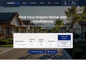 Cybomb Technologies built a modern real estate platform to help users easily buy, sell, or rent properties with detailed listings and smart filters.

