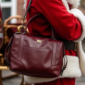 Generated lifestyle photo of Santa holding tote bag
