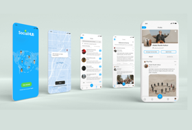 Social hub mobile application for social media interaction
