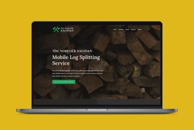 Single page website for the Norfolk Axeman, a mobile log splitting service.