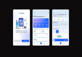 A modern healthcare app UI for appointment booking, health monitoring, and doctor consultations—ideal for telemedicine and patient management solution