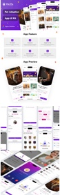 The Pet Pix App UI Kit is designed with a focus on modern aesthetics and user-friendly interactions