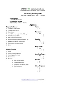 Sample Weekly Meeting Agenda