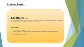 For Mid organization we start our Sitecore Premium Support plan with 120 hours per months.