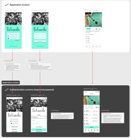 Example of mobile app's screens improvements