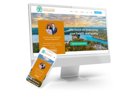 Mobile responsive website layout for Lanier Family Psychiatry.