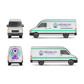 Vehicle branding for Medibliss Tours.