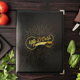 Logo , menu, signages and other marketing materials developed for the cafe, Kafe D Casa.
