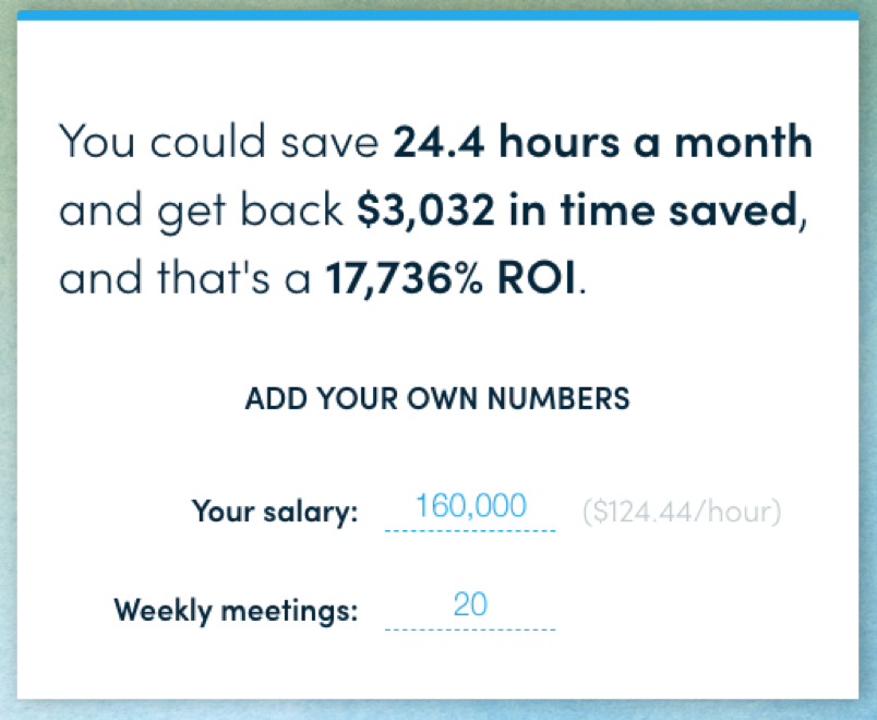 AI scheduling assistant hours and money saved; ROI