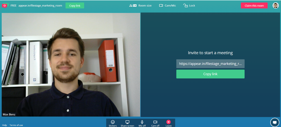 Appear.in video conferencing
