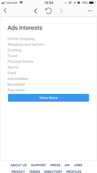 instagram ads interests