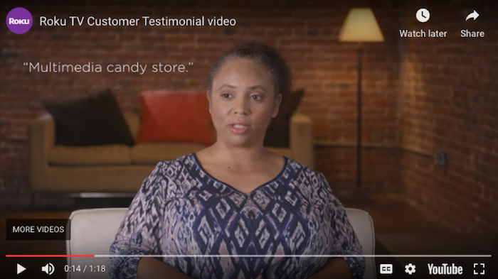 Roku TV customer testimonial video