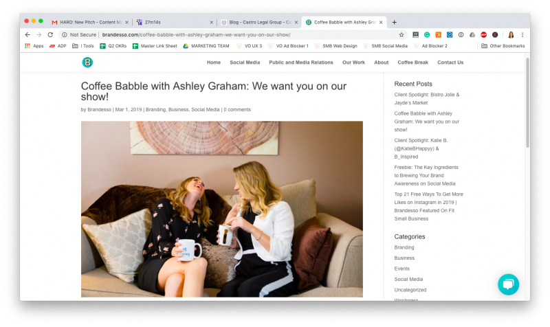 example of brand blog with variety of content such as videos, blog posts, podcast
