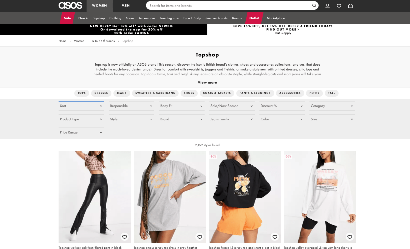 asos Website Design Example