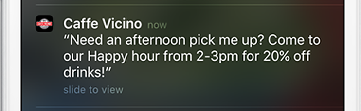 Caffe Vicino push notification