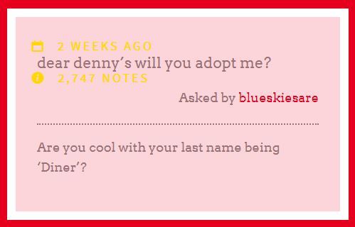 Denny's Diner Tumblr profile