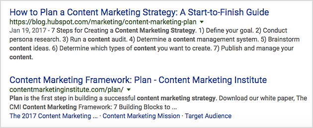 four ads on content marketing are following by articles from top content marketing agencies