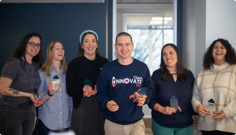Clutch teammates are recognized for their hard work at quarterly events.