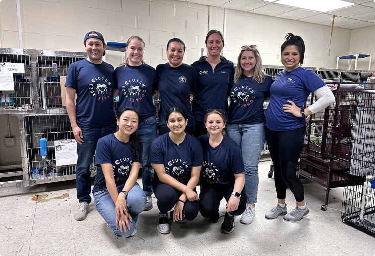 Clutch teammates volunteer together during annual company-wide Donate day. 