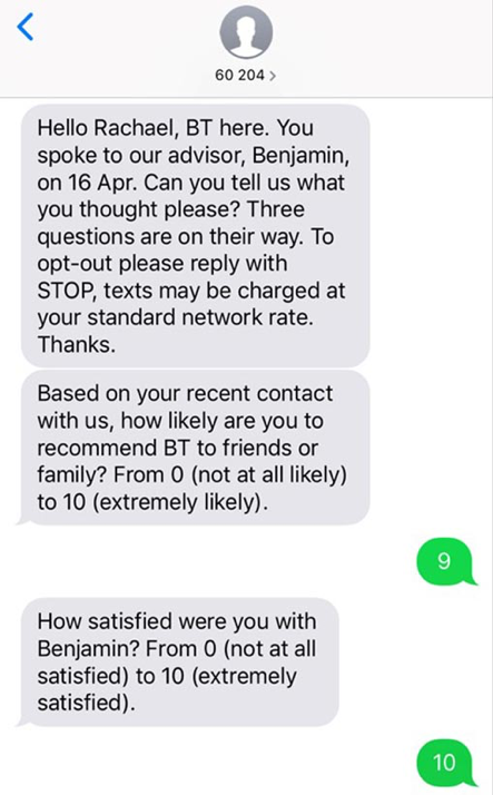 SMS Survey example