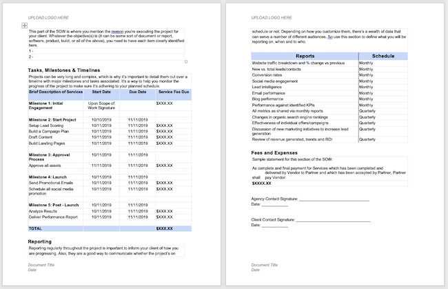 Statement of Work Template