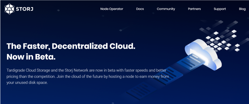 Here’s an image of the Storj solution, which is blockchain-based storage service businesses can use to securely host their data.