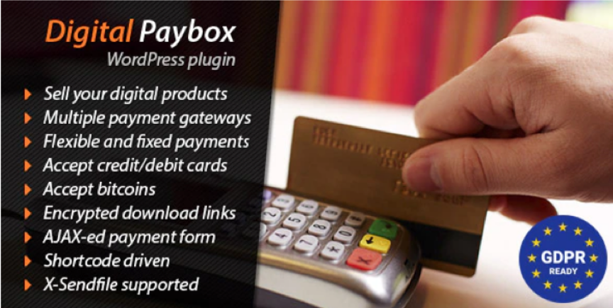Digital Paybox allows users to sell their digital products, access multiple payment gateways, accept flexible and fixed payments, accept bitcoin, and encrypt download inks.