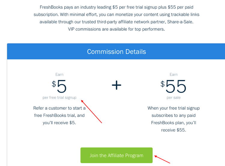 FreshBooks clearly outlines commission guidelines on its website.