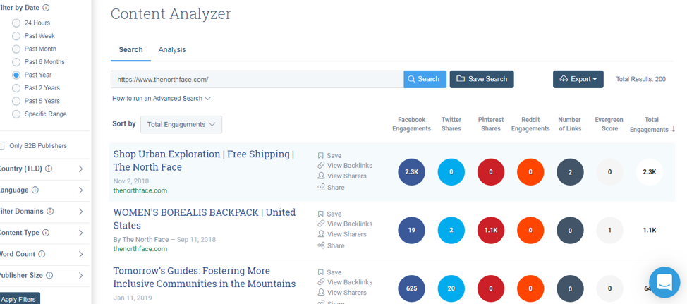 northface content analyzer