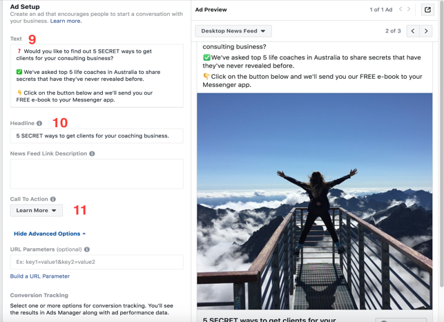 Facebook Ad Setup