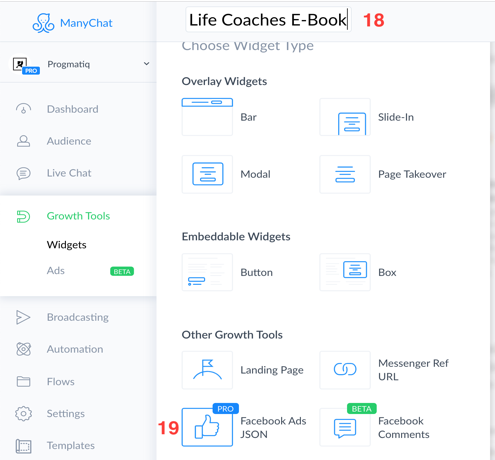 Facebook Ads JSON” growth tool