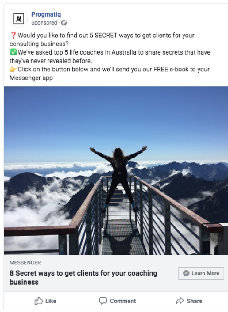 Is how the ad looks in the news feed after it’s finished