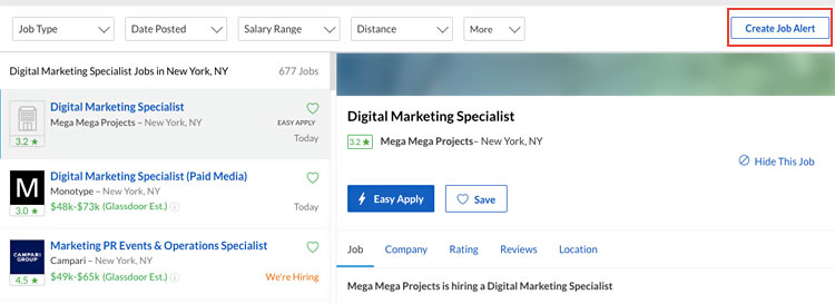 When you search for a job, you can create an automatic job alert on most platforms.