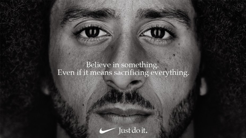Nike's ad with Kaepernick: Believe in something. Even if it means sacrificing everything.