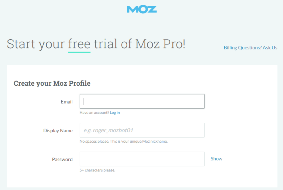 Moz Free Trial