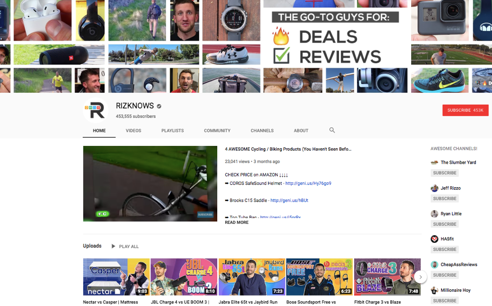 RIZKNOWS relies heavily on social media, especially YouTube.