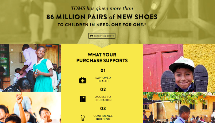TOMS is often seen as a pioneer among socially-conscious brands