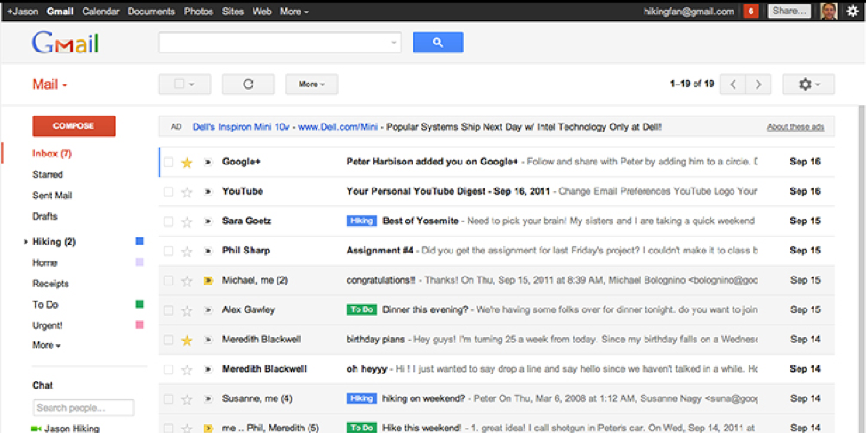 The old Gmail interface