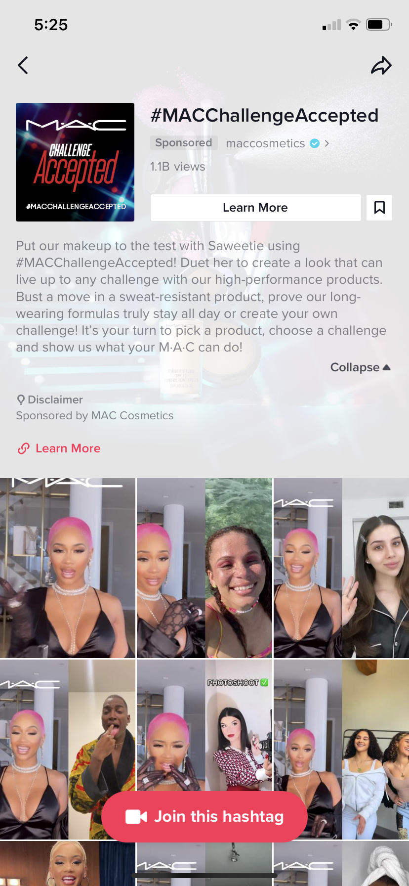 MAC TikTok ads example