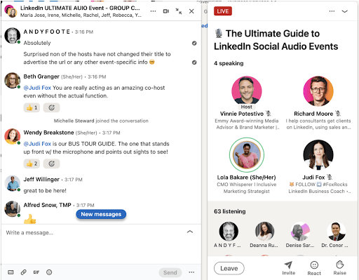 LinkedIn Audio content example