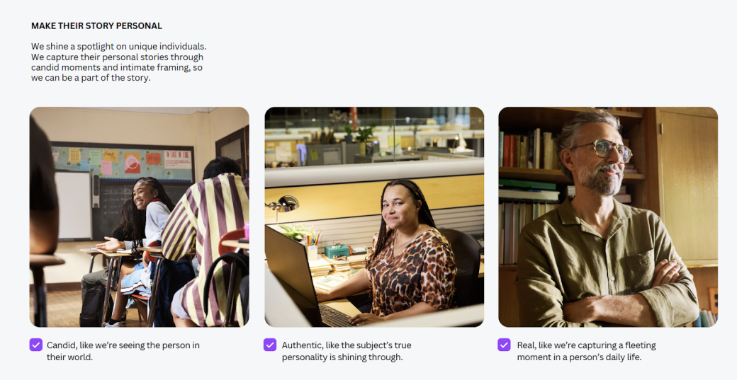 Canva's imagery guidelines