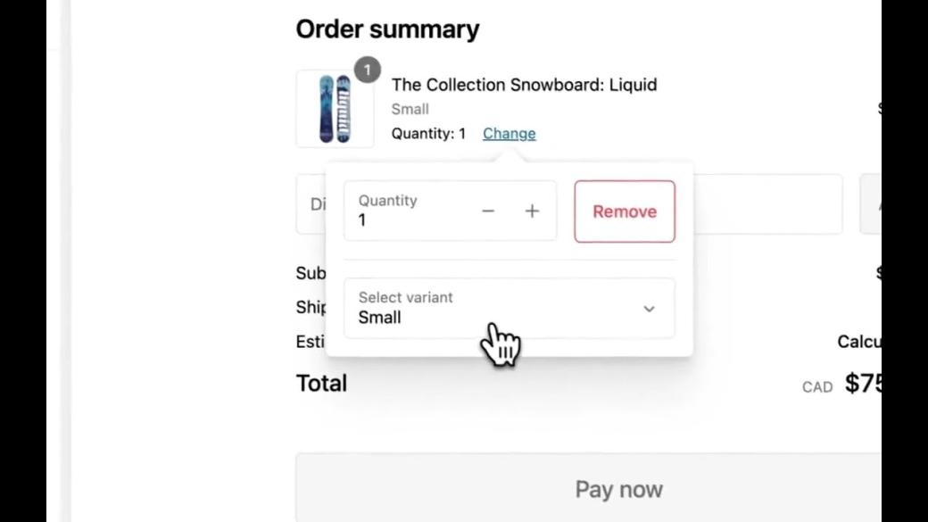 Customizable quantity selector