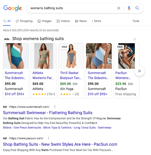 Summersalt ppc ad example